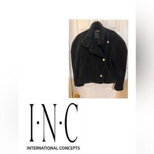 INC International Concepts Cropped Sherpa Jacket - M
